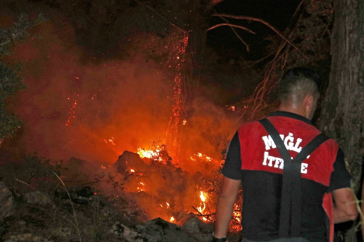 Muğla'da orman yangını 18 saat sonra kısmen kontrol altında