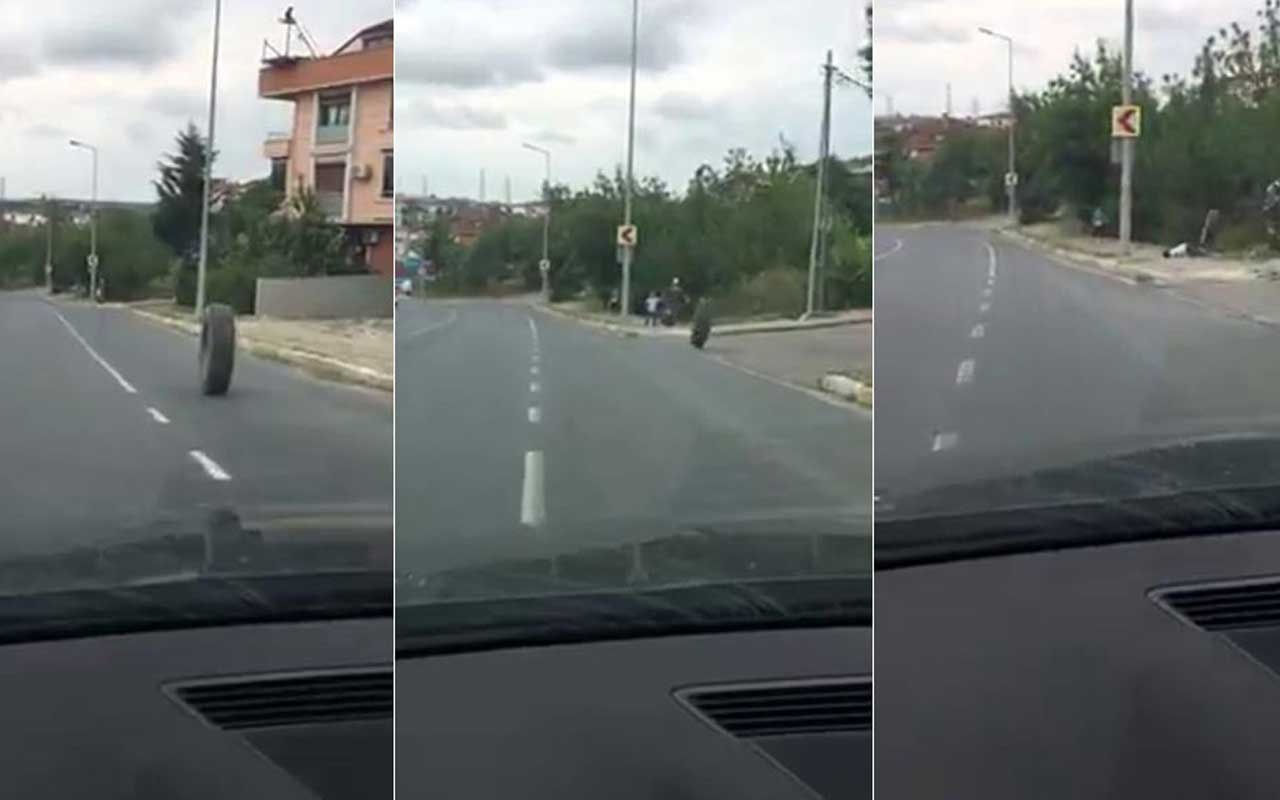 İstanbul'da dehşet anları! Kamyondan fırlayan lastik küçük çocuğa çarptı