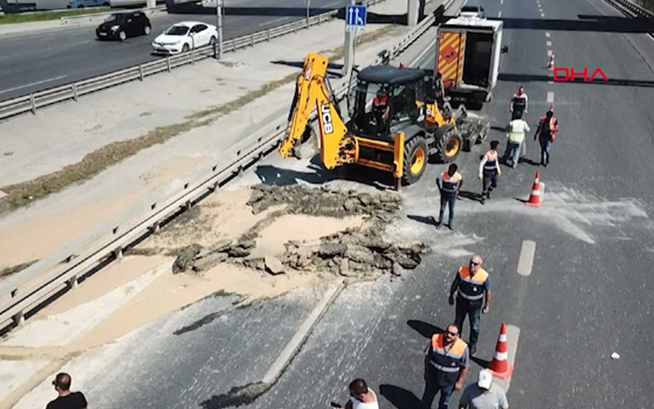 D-100 çökme nedeniyle trafiğe kapatıldı