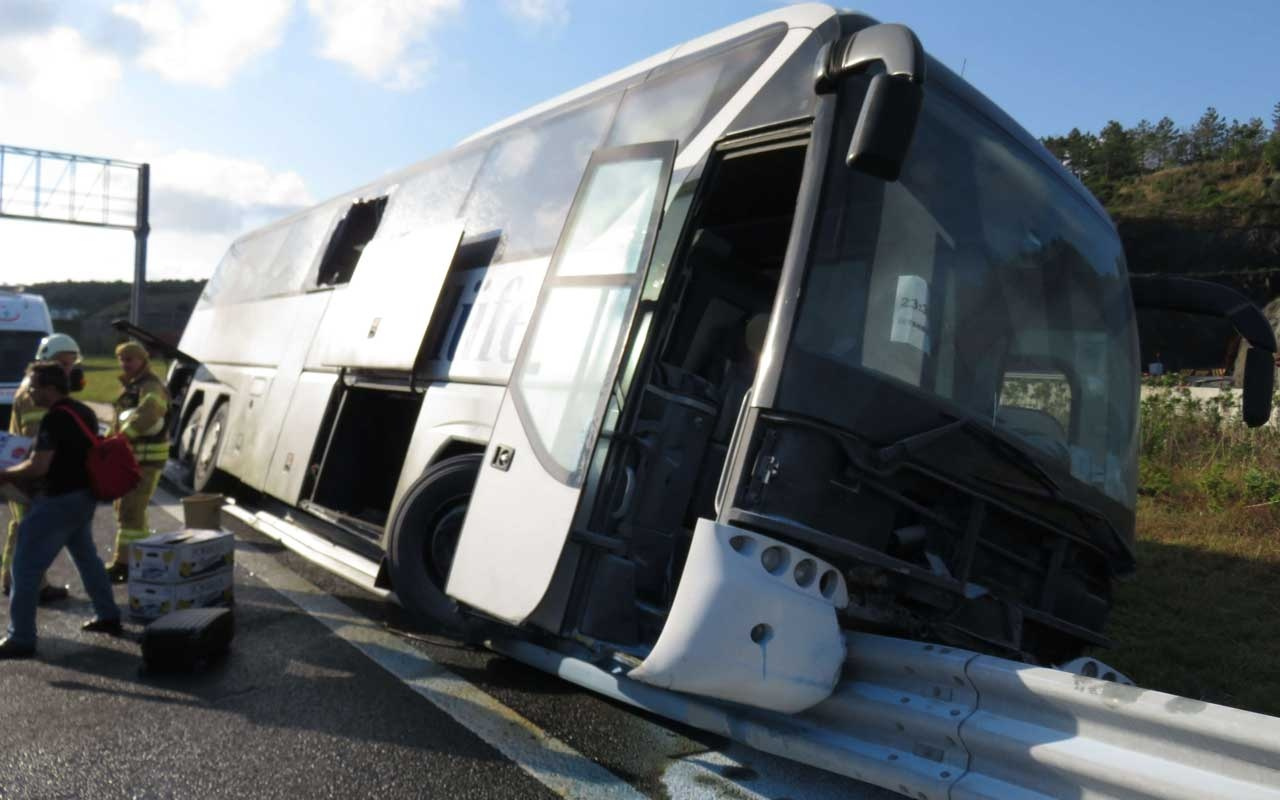 Yavuz Sultan Selim köprüsü girişinde otobüs kazası: 5 yaralı