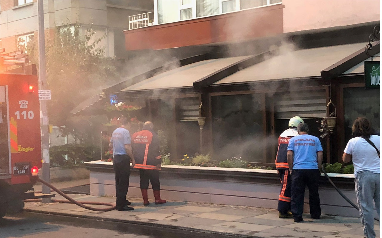 Başkent'te restoranda yangın çıktı