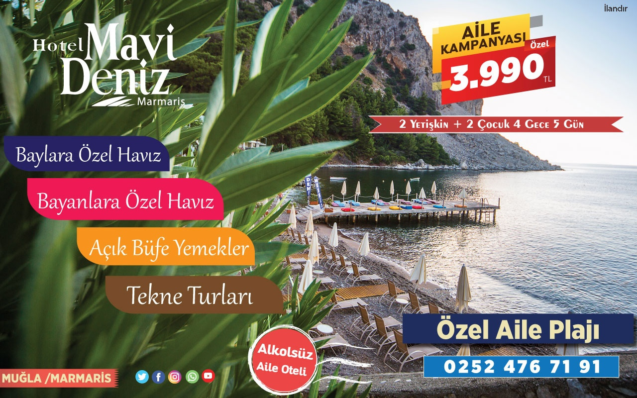 Muğla Marmaris'te aileye uygun tatil fırsatı