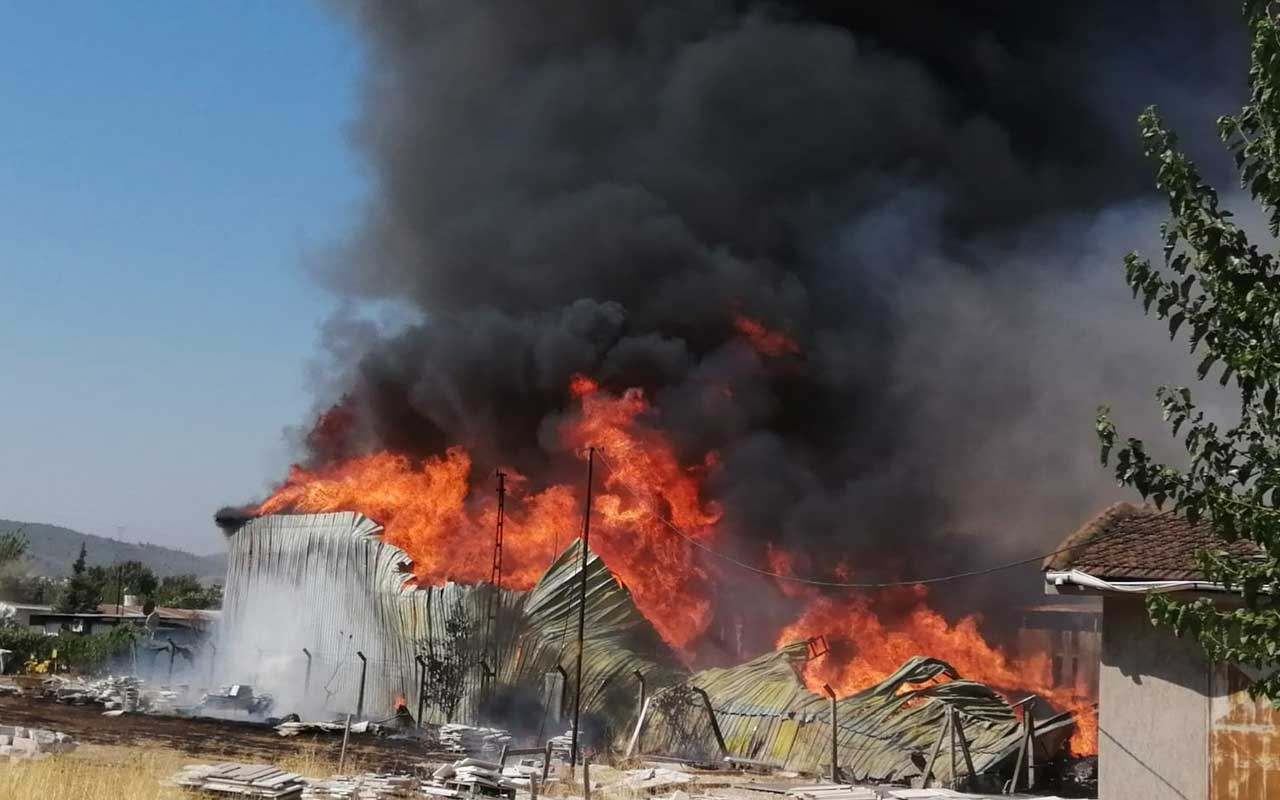 İzmir Bornova'da palet fabrikasında yangın