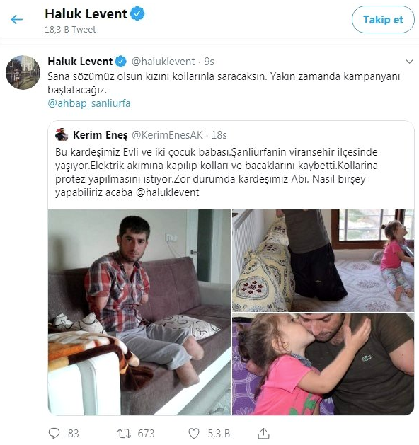 Sanatçı Haluk Levent duyarsız kalamadı! 'Sana sözümüz olsun kızını kollarınla saracaksın'