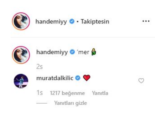Hande Erçel cesur pozuna sevgilisi Murat Dalkılıç'tan yorum geldi!