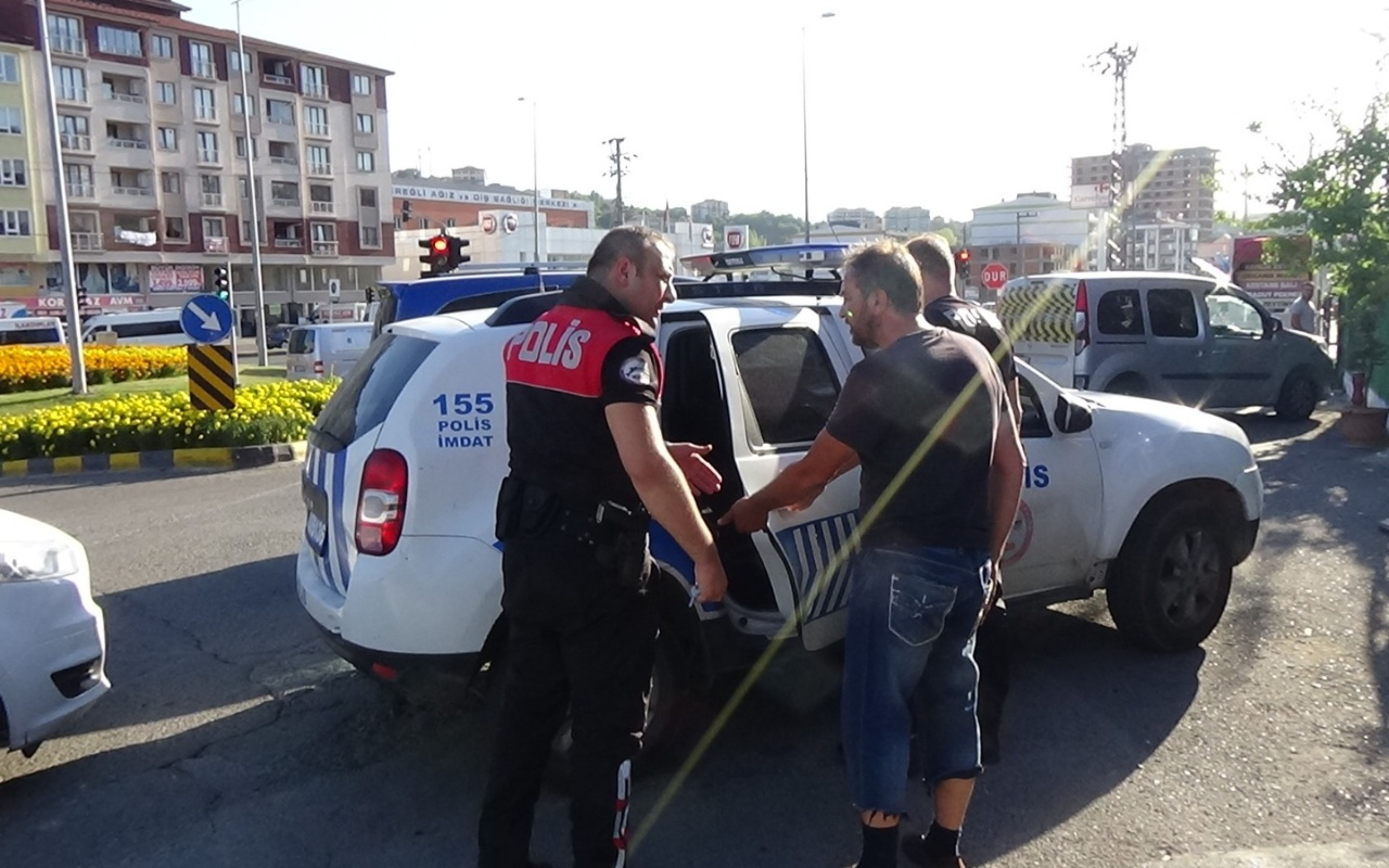 Zonguldak'ta polis ile TIR sürücüsünün tartışması karakolda bitti