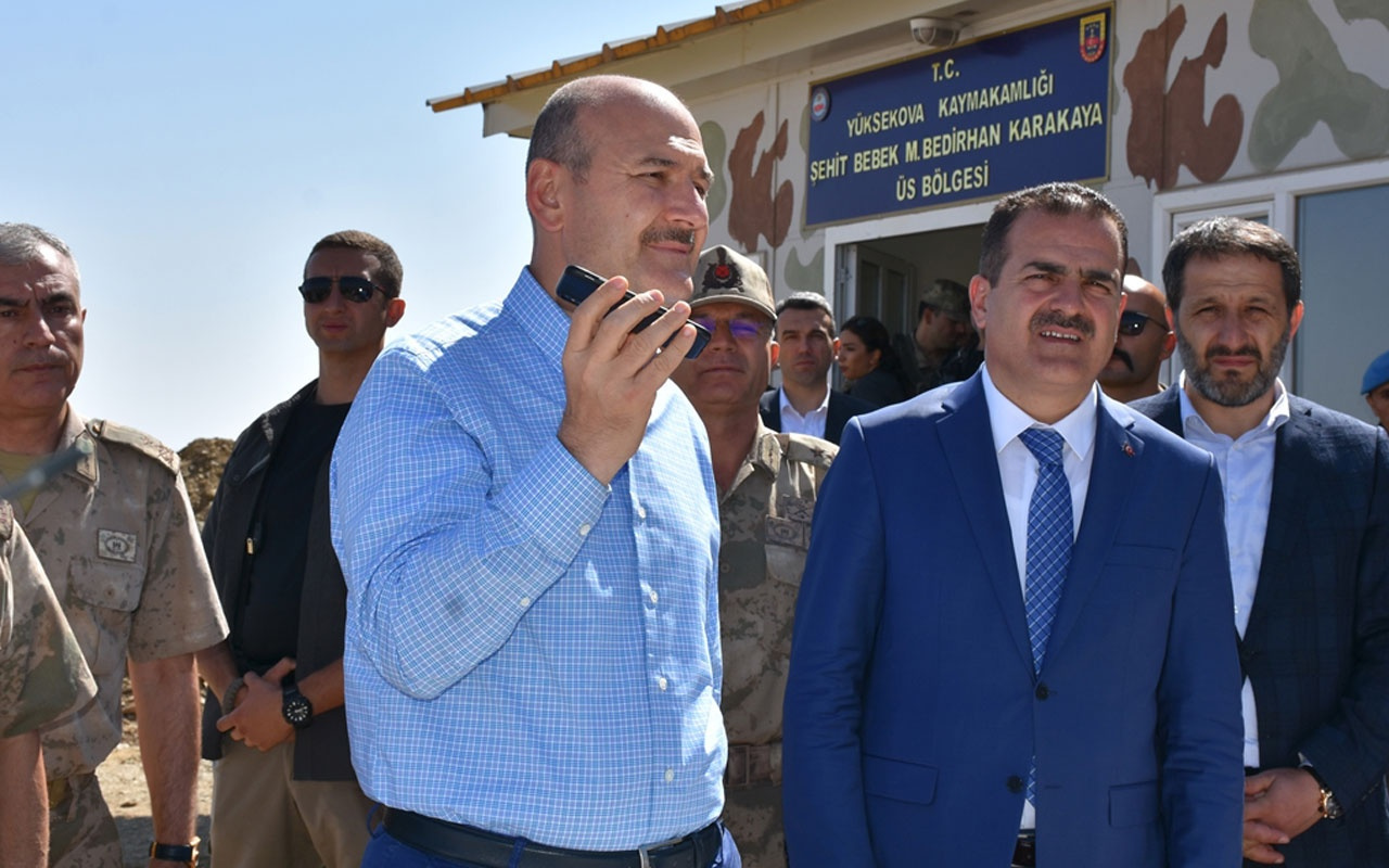 Süleyman Soylu sınırda üs bölgesini ziyaret etti Erdoğan askerlere böyle seslendi