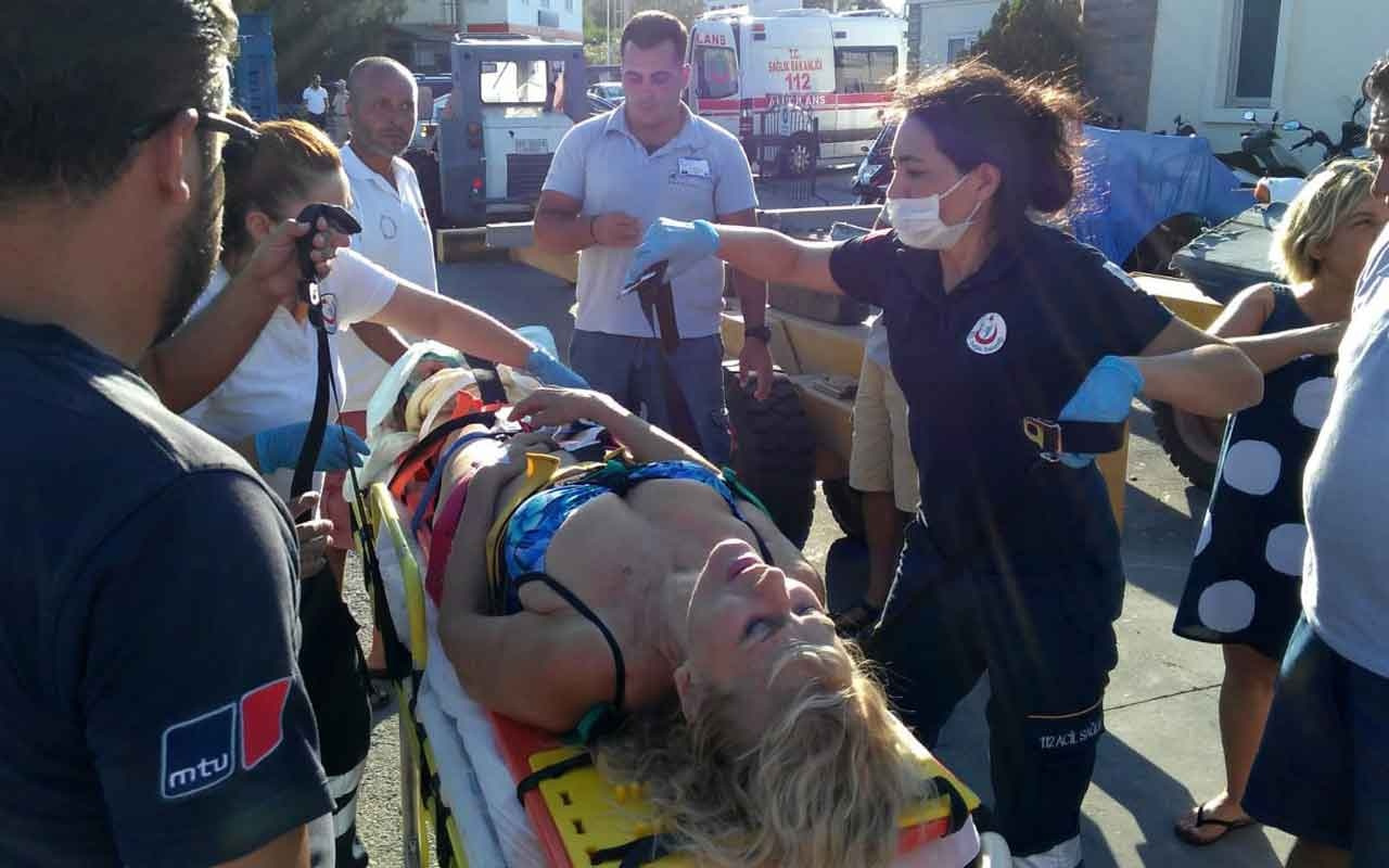 Sürat teknesinin çarptığı kadın ağır yaralandı