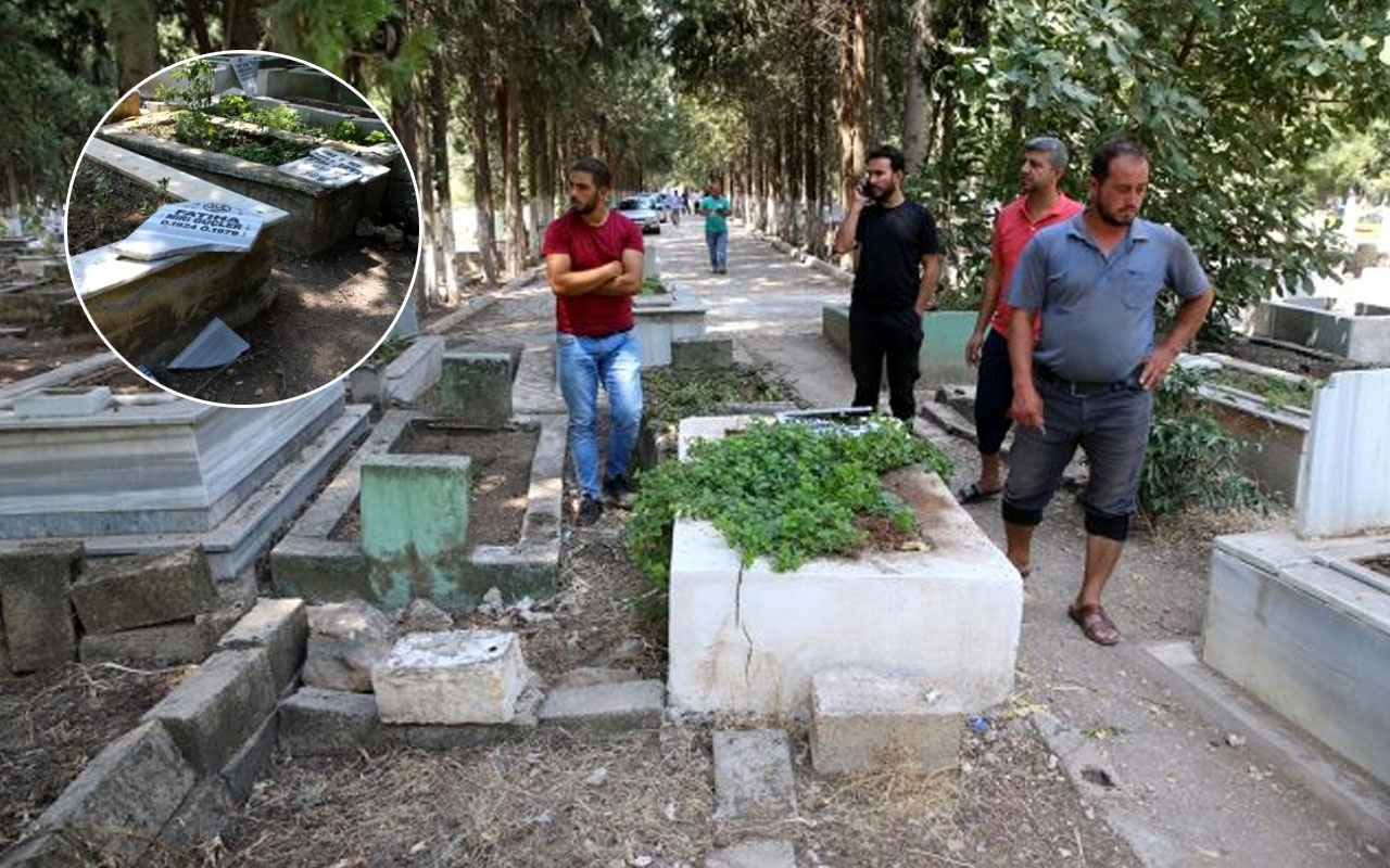 Tehlikeli provakasyonda 6 şüpheli gözaltında Reyhanlı'daki 100 mezarı yıkıp üzerlerine yazı yazdılar