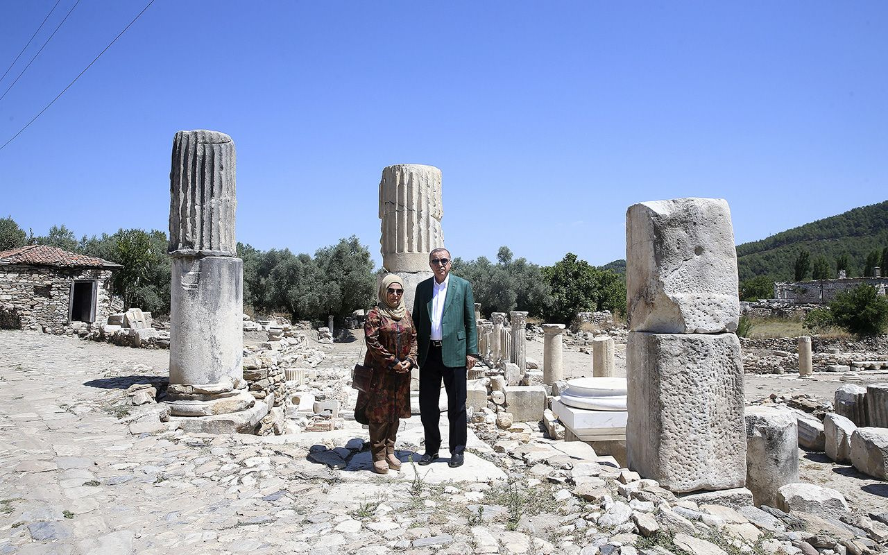 Cumhurbaşkanı Erdoğan Stratonikeia Antik Kenti'ni ziyaret etti