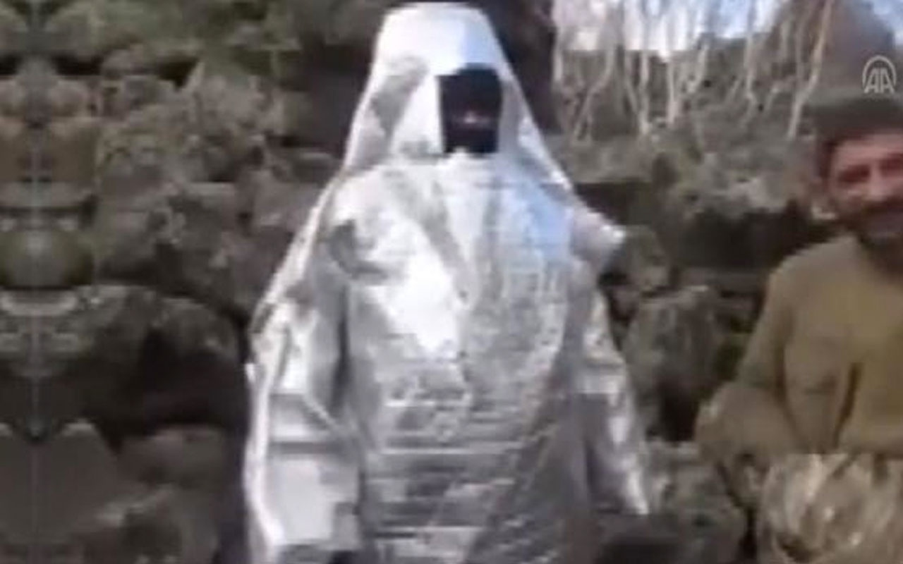 Mehmetçik korkusu PKK'yı şekilden şekile soktu teröristin giydiği uzaylı kostümü olay