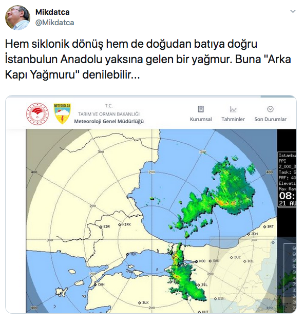Bu bir arka kapı yağmuru! Meteoroloji profesörü İstanbul'u uyardı MGM twit attı