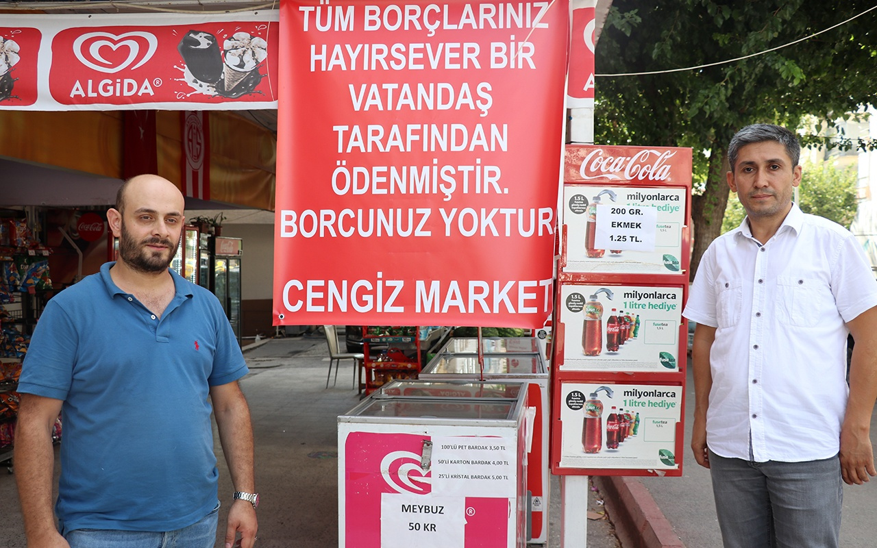 Antalya'da bir hayırsever bakkal borçlarını ödedi