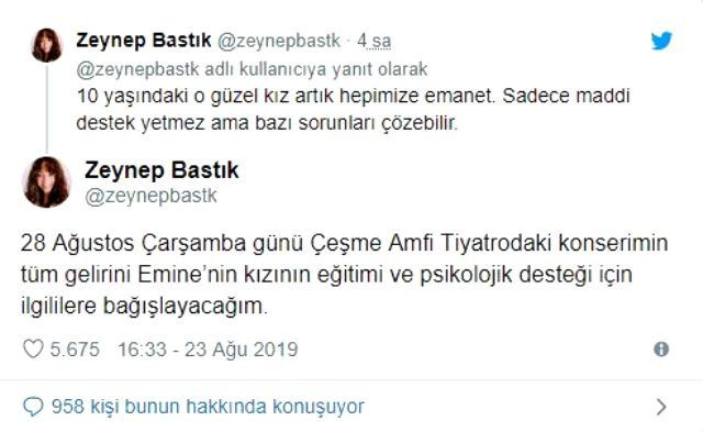 Zeynep Bastık'tan Emine Bulut'un kızı için takdirlik hamle! Herkesi davet etti