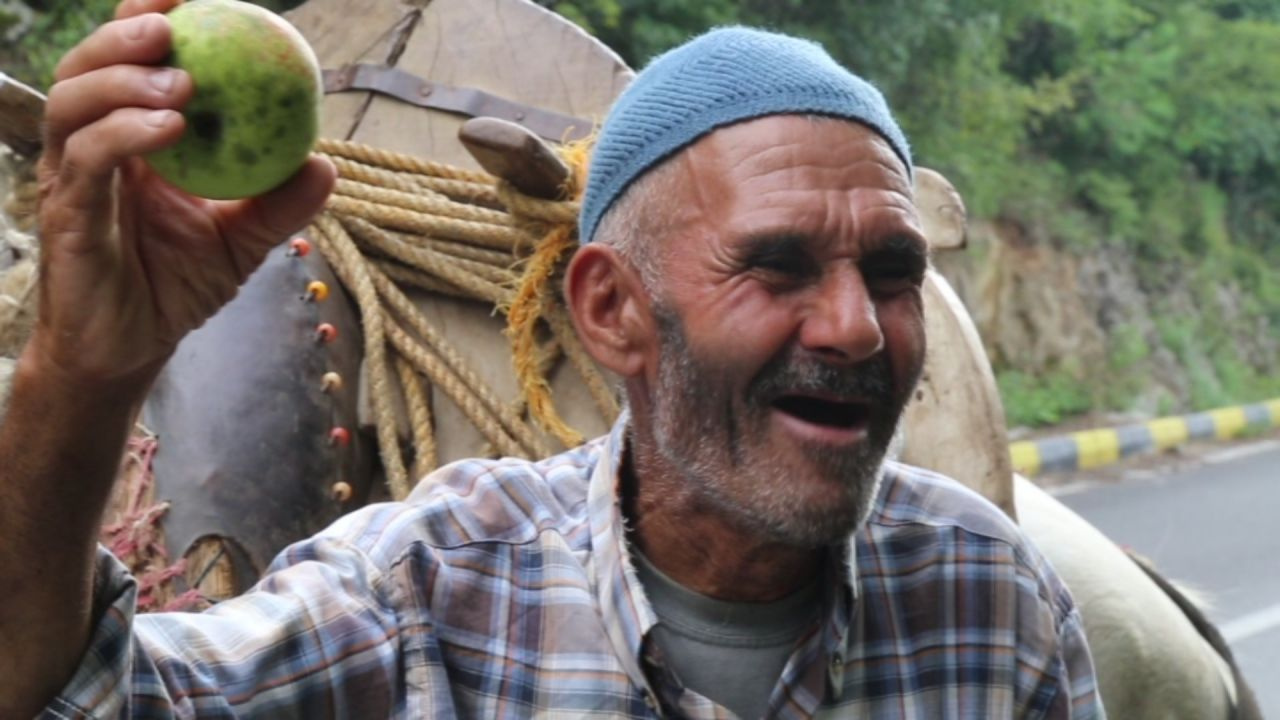 Hataylı Hanifi Kınalı at üstünde 60 yıldır elma sataraka geçiniyor