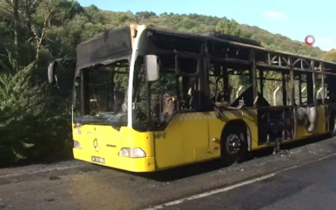 Korku dolu anlar! Beykoz'da İETT otobüsü alev aldı