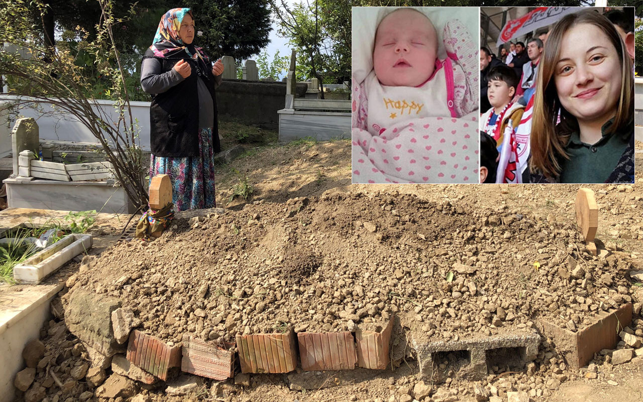 Samsun'da evlerinde ölü bulunan Aybüke bebek ile annesi yan yana toprağa verildi