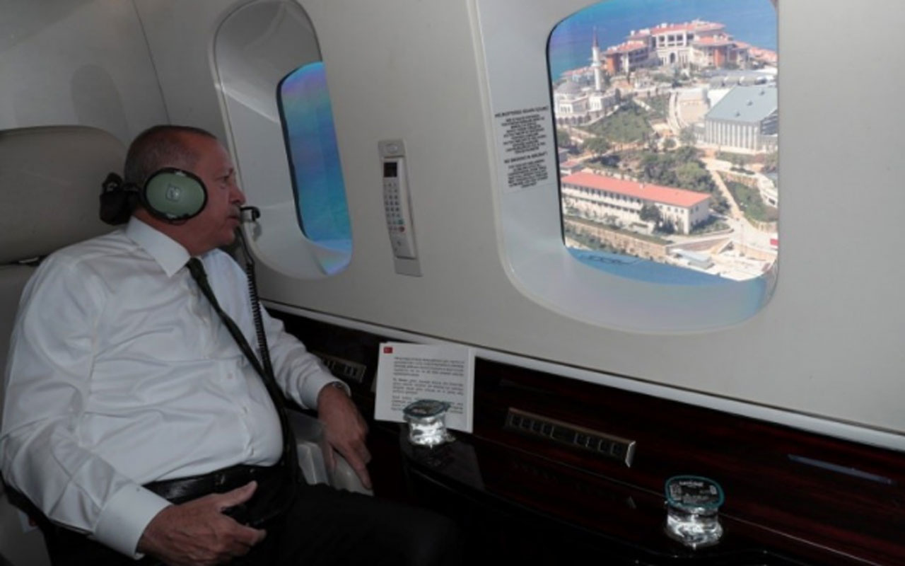Cumhurbaşkanı Erdoğan helikopterden Yassıada'daki çalışmaları inceledi