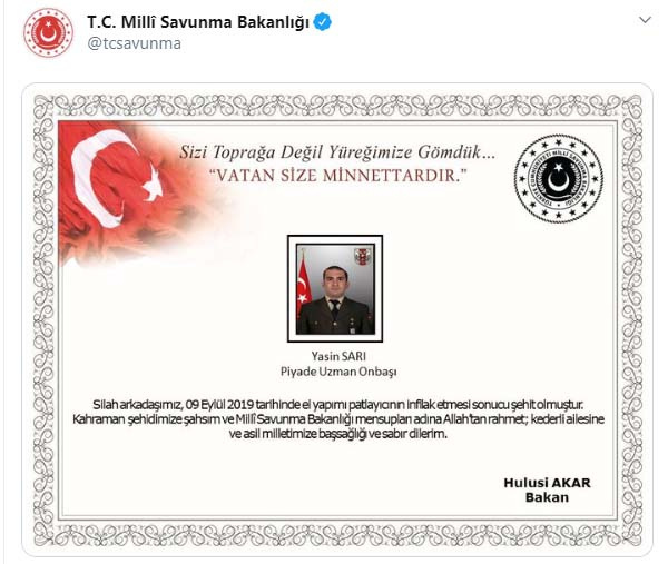 Hakkari Cukurca Da Agir Yaralanan Askerden Aci Haber Sehit Oldu Sanal Basin