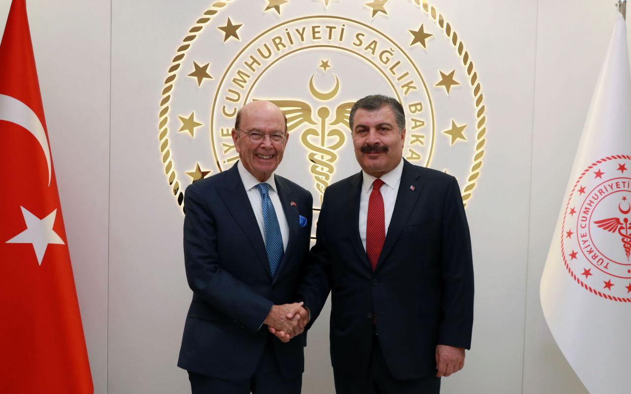 ABD Ticaret Bakanı Ross Bakan Fahrettin Koca'ya ziyaret etti