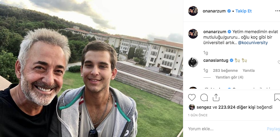Mehmet Aslantuğ ve Arzum Onan’ın oğulları Can artık üniversiteli