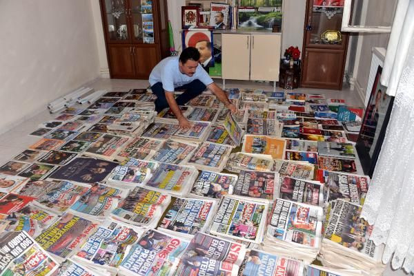Cumhurbaşkanı Erdoğan'ın yer aldığı Alman gazetelerini 17 yıldır biriktiriyor