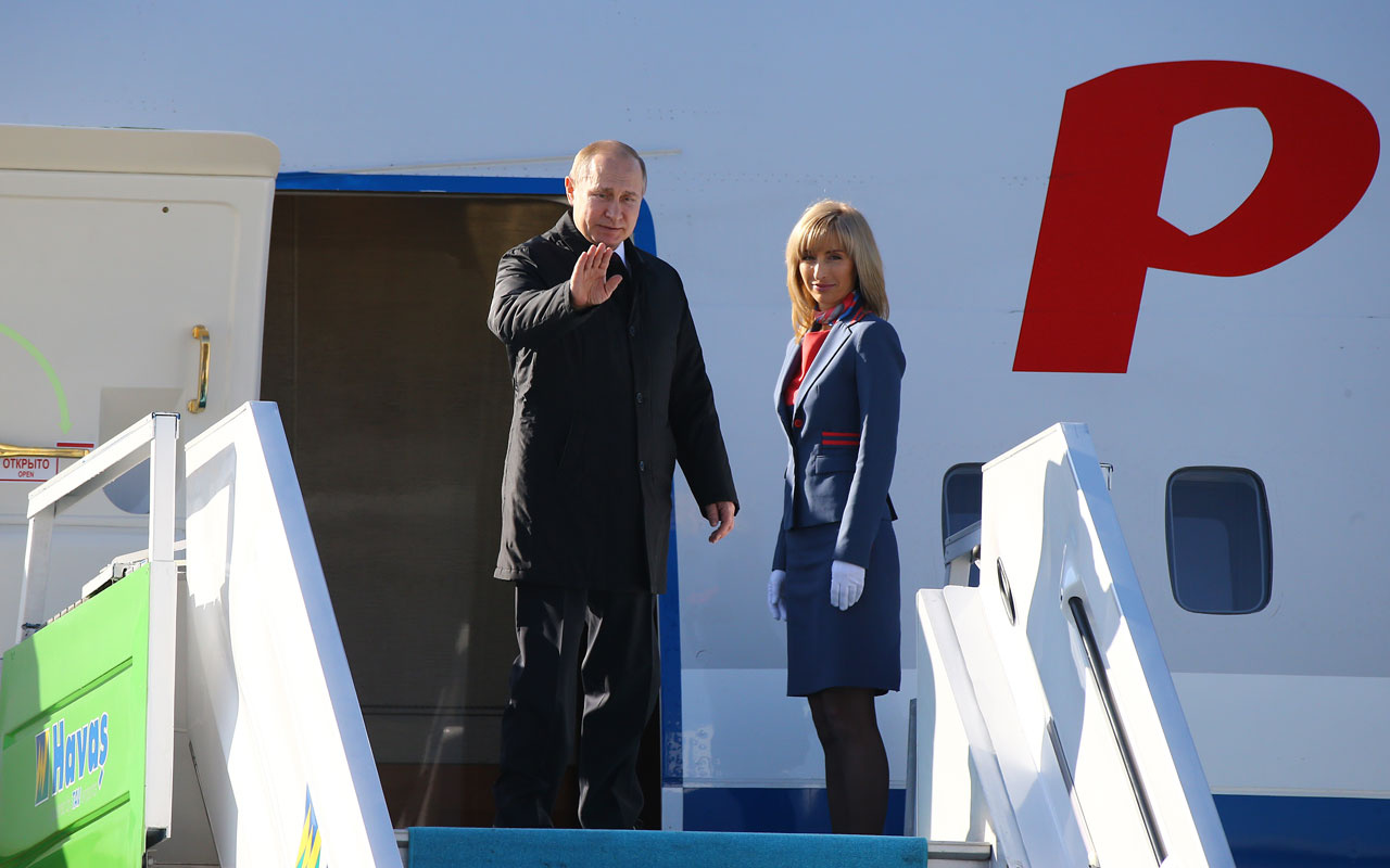 Rusya Devlet Başkanı Vladimir Putin Beşinci Üçlü Zirve Toplantısı için Ankara'ya geldi