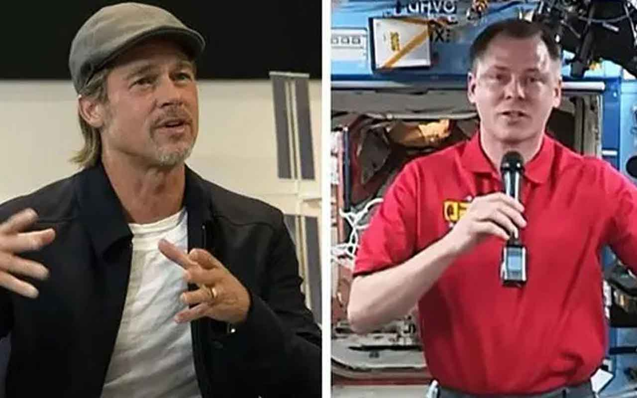 Ünlü aktör Brad Pitt uzaydaki astronot ile röportaj yaptı