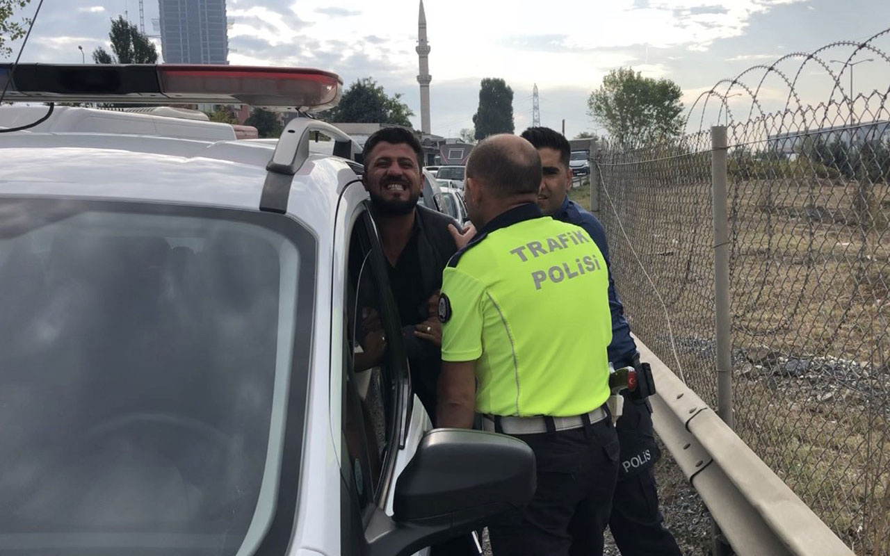 Kaza yapan alkollü sürücü polise zor anlar yaşattı