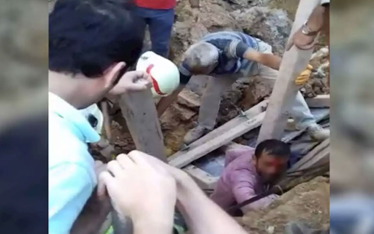 İstanbul'da inşaatta toprak kayması göcük altında kalan bir işçi yaralandı
