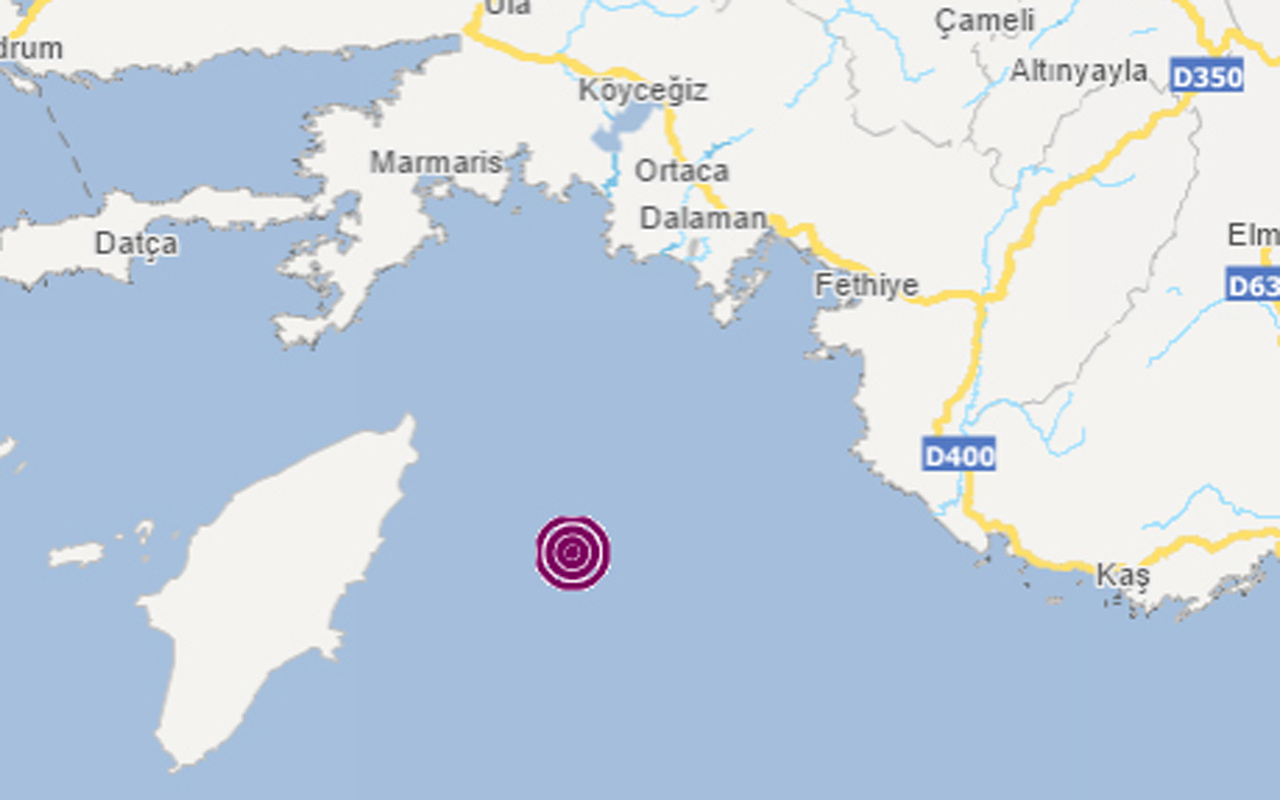 Akdeniz'de 5 büyüklüğünde deprem tüm Ege'de hissedildi Fethiye'de panik