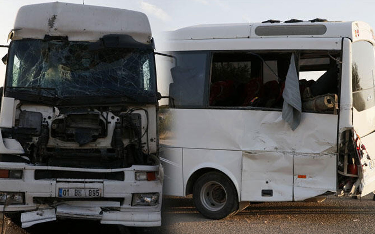 Jandarmayı taşıyan midibüsle TIR çarpıştı!