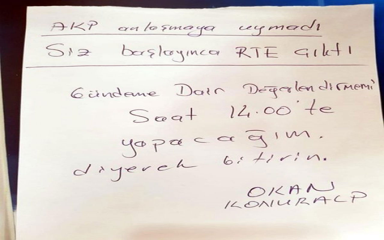 Danışmanının Kemal Kılıçdaroğlu'na yazdığı not