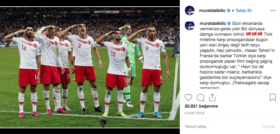 Türkiye-Fransa maçı sonrası Murat Dalkılıç Fransa'ya tepki gösterip milli takımı paylaştı