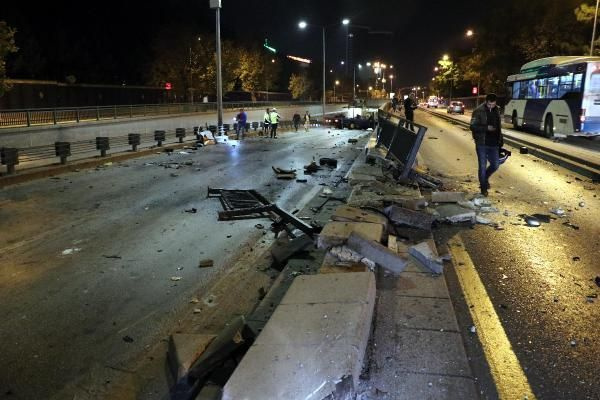 Ankara'da otomobil alt geçide uçtu! 2 kişi ağır yaralı