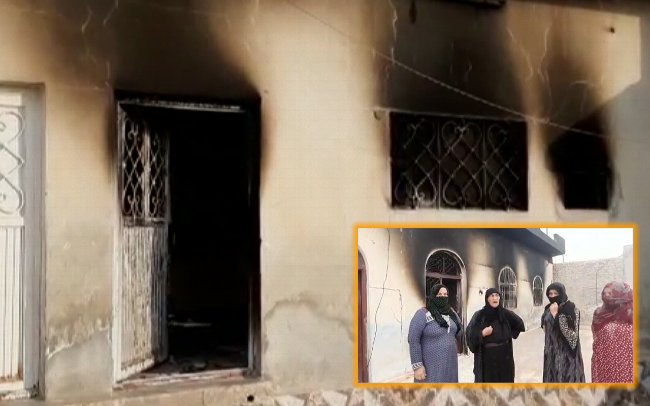 YPG/PKK'lı teröristler sivillerin evlerini yakıp kaçtı