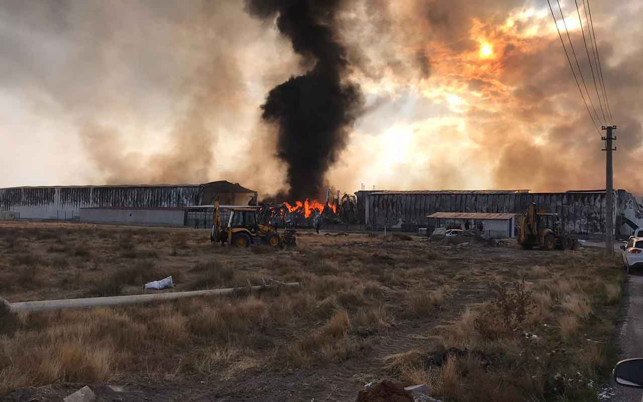 Konya'da Ereğli Organize Sanayi Bölgesinde fabrika yangını