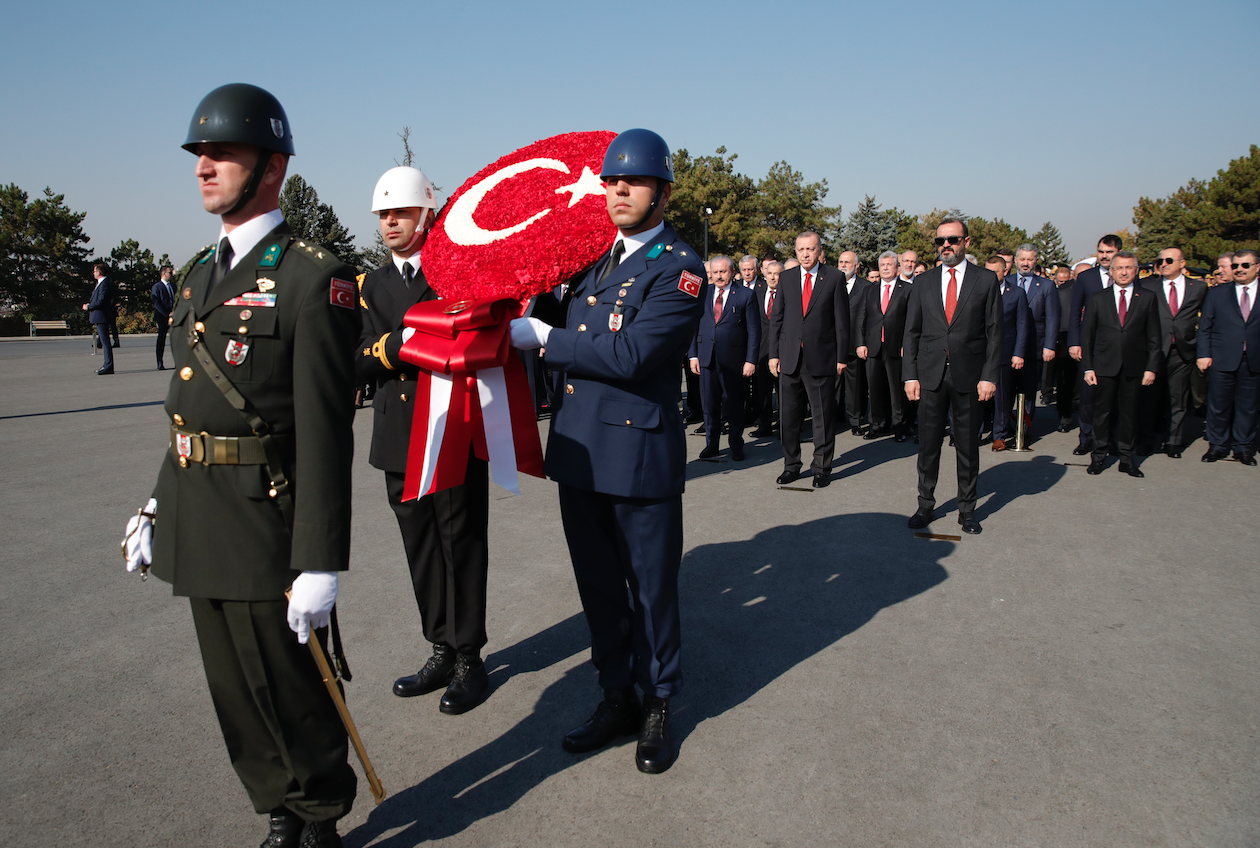 Devlet erkanından Anıtkabir'e 29 Ekim çıkarması Erdoğan'ın mesajı okundu