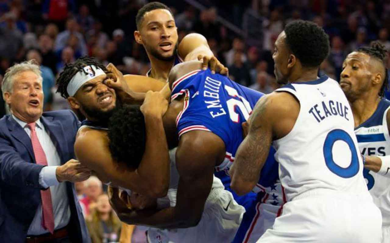 NBA'de Karl Anthony Towns ve Joel Embiid kavga etti