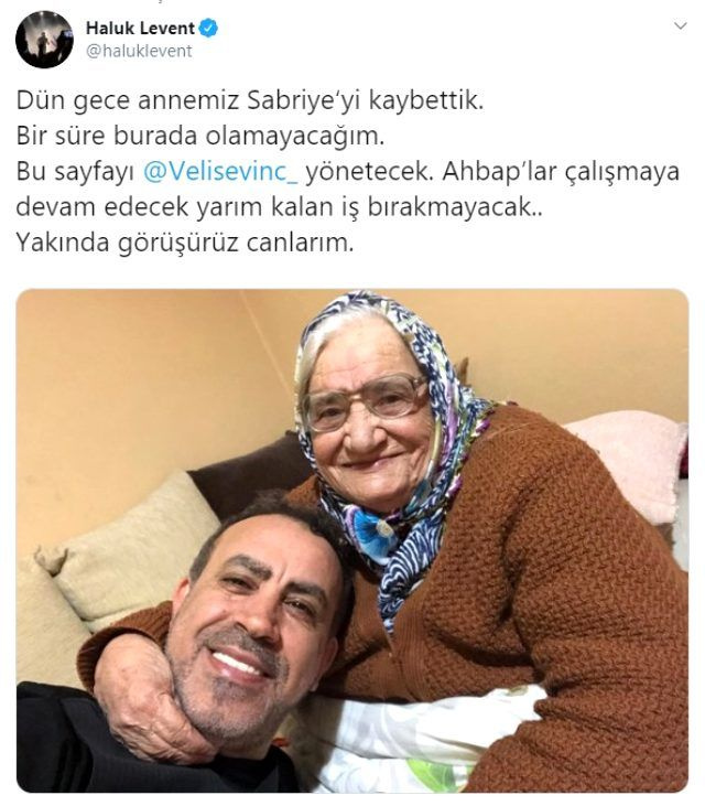 Haluk Levent acı haberi Twitter'dan duyurdu annesi Sabriye hayatını kaybetti