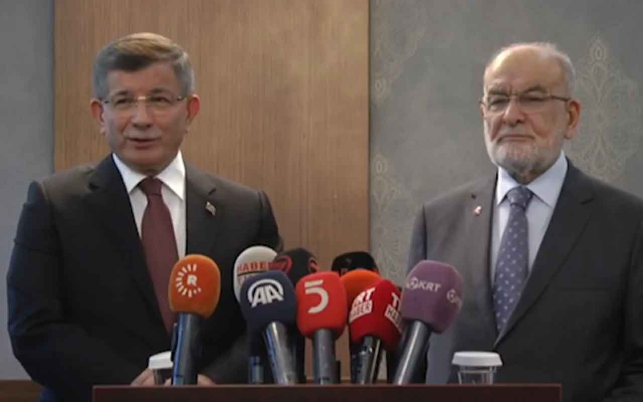Ahmet Davutoğlu Temel Karamollaoğlu ile ortak basın toplantısı