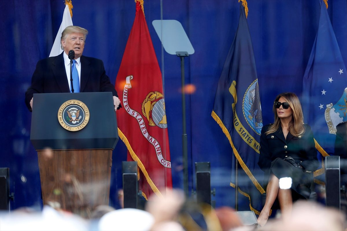 Gaziler Günü töreninde ABD Başkanı Trump'a sıkı güvenlik