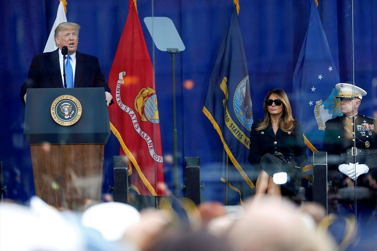 Gaziler Günü töreninde ABD Başkanı Trump'a sıkı güvenlik