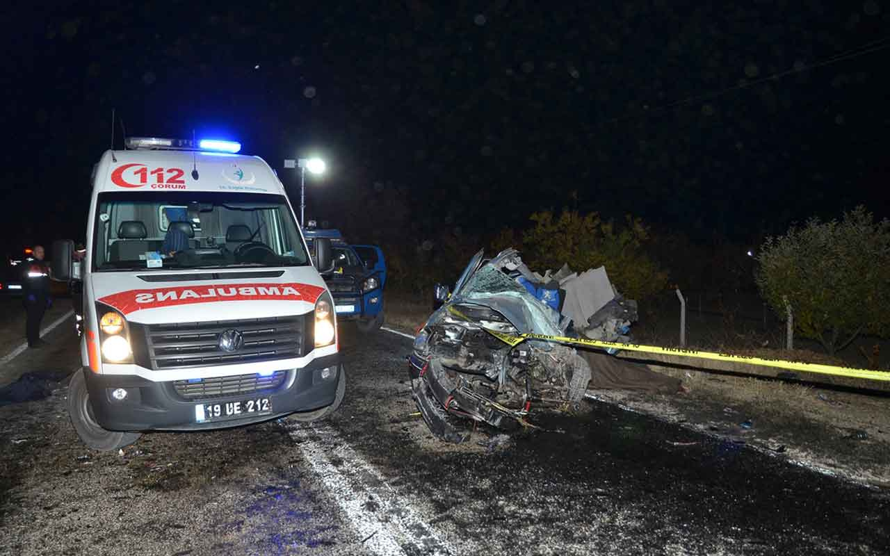 Çorum'da düğün yolunda feci kaza: 4 ölü, 4 yaralı