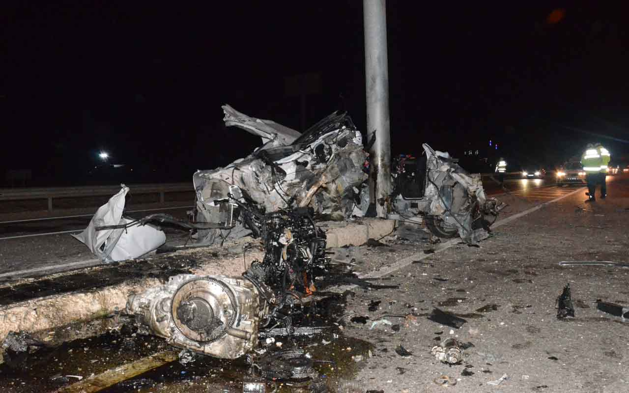 Karaman'da yön levhasına çarpan otomobilin sürücüsü yaralandı