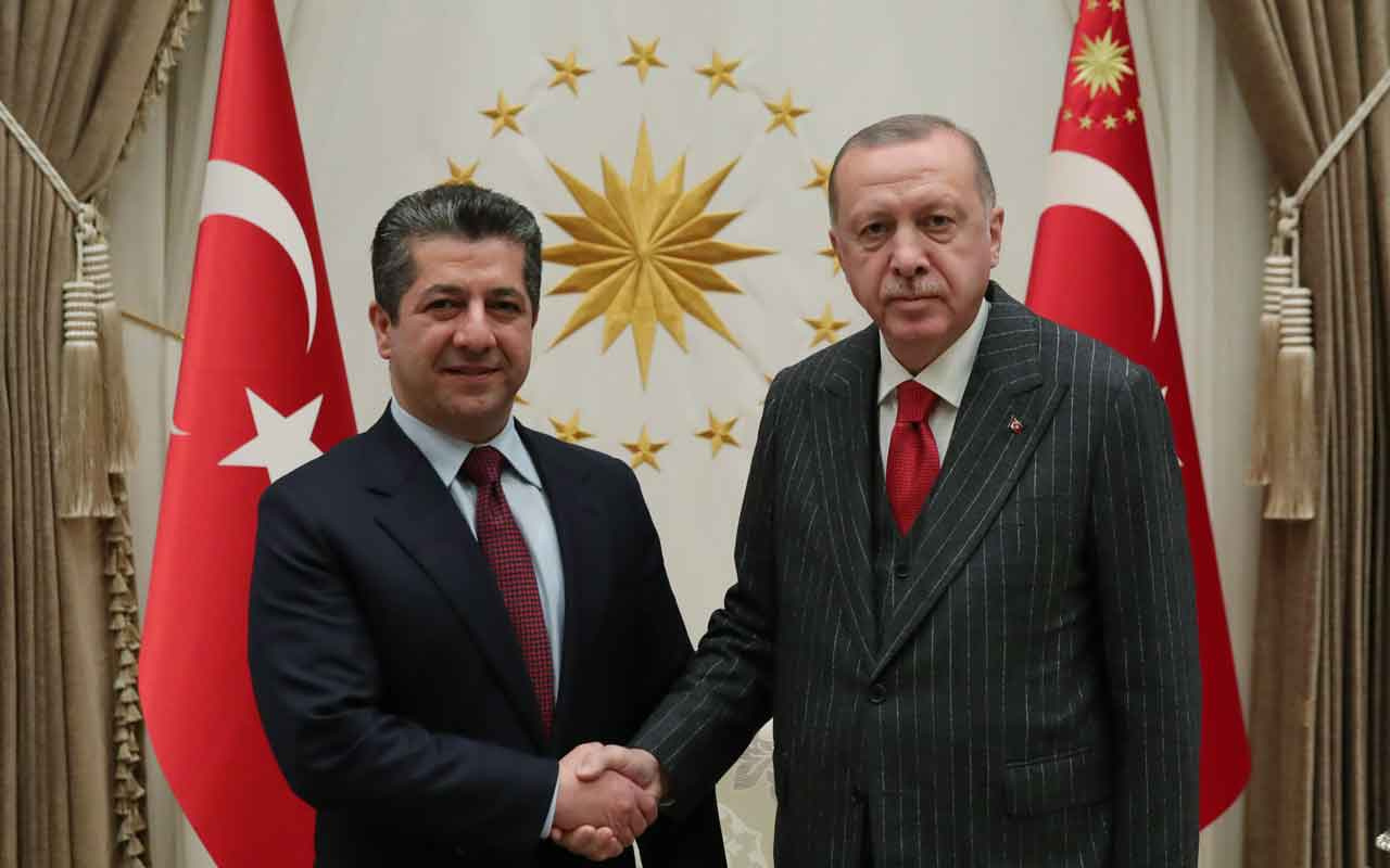 Cumhurbaşkanı Erdoğan Mesrur Barzani'yi kabul etti