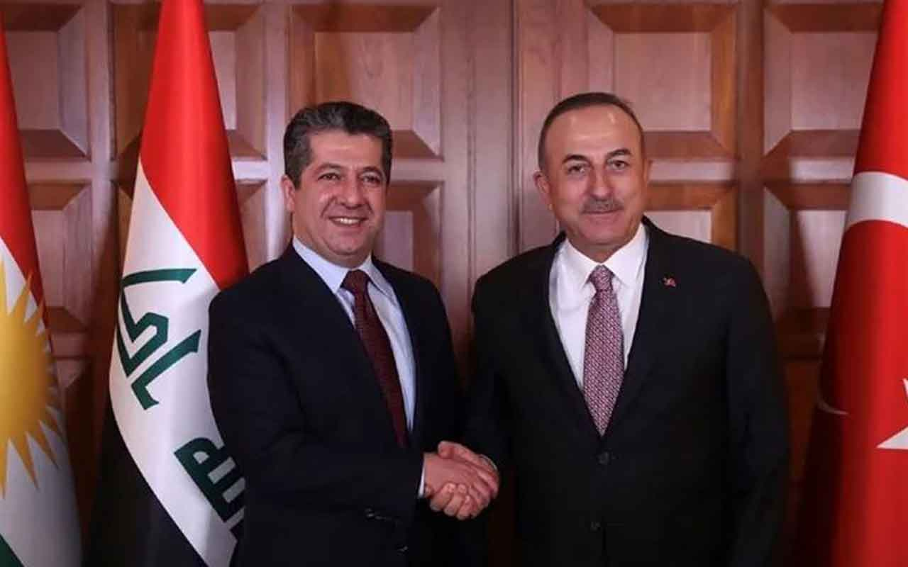 Mevlüt Çavuşoğlu, IKBY Başbakanı Mesrur Barzani ile basın toplantısı düzenledi