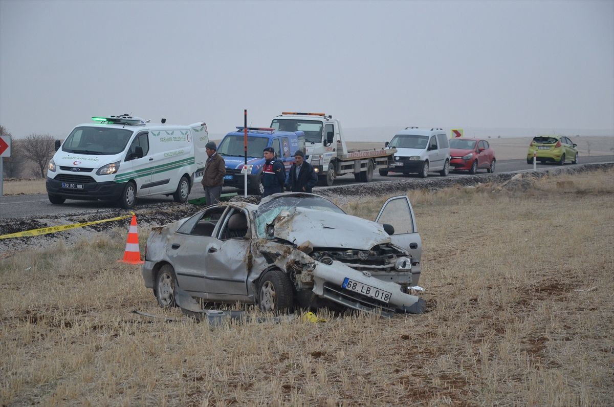 Karaman’da karı kocayı trafik kazası ayırdı