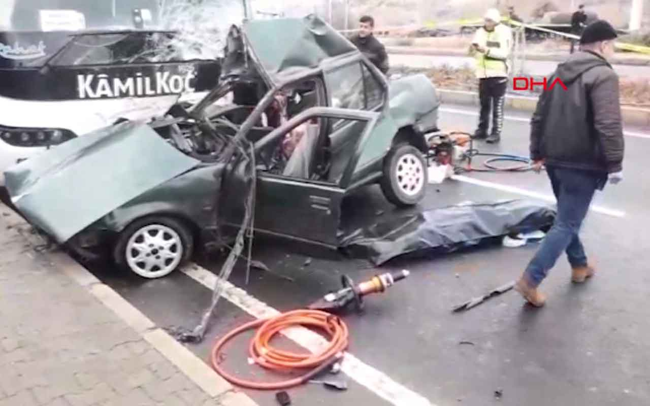 Kırşehir'de otobüs ve otomobil çarpıştı: 3 ölü