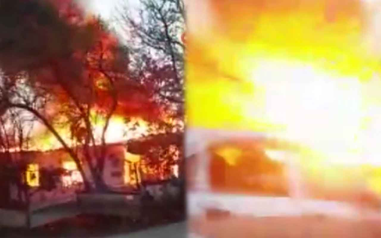 Pendik'te alev alev yanan evde patlama oldu! O anlar kamerada